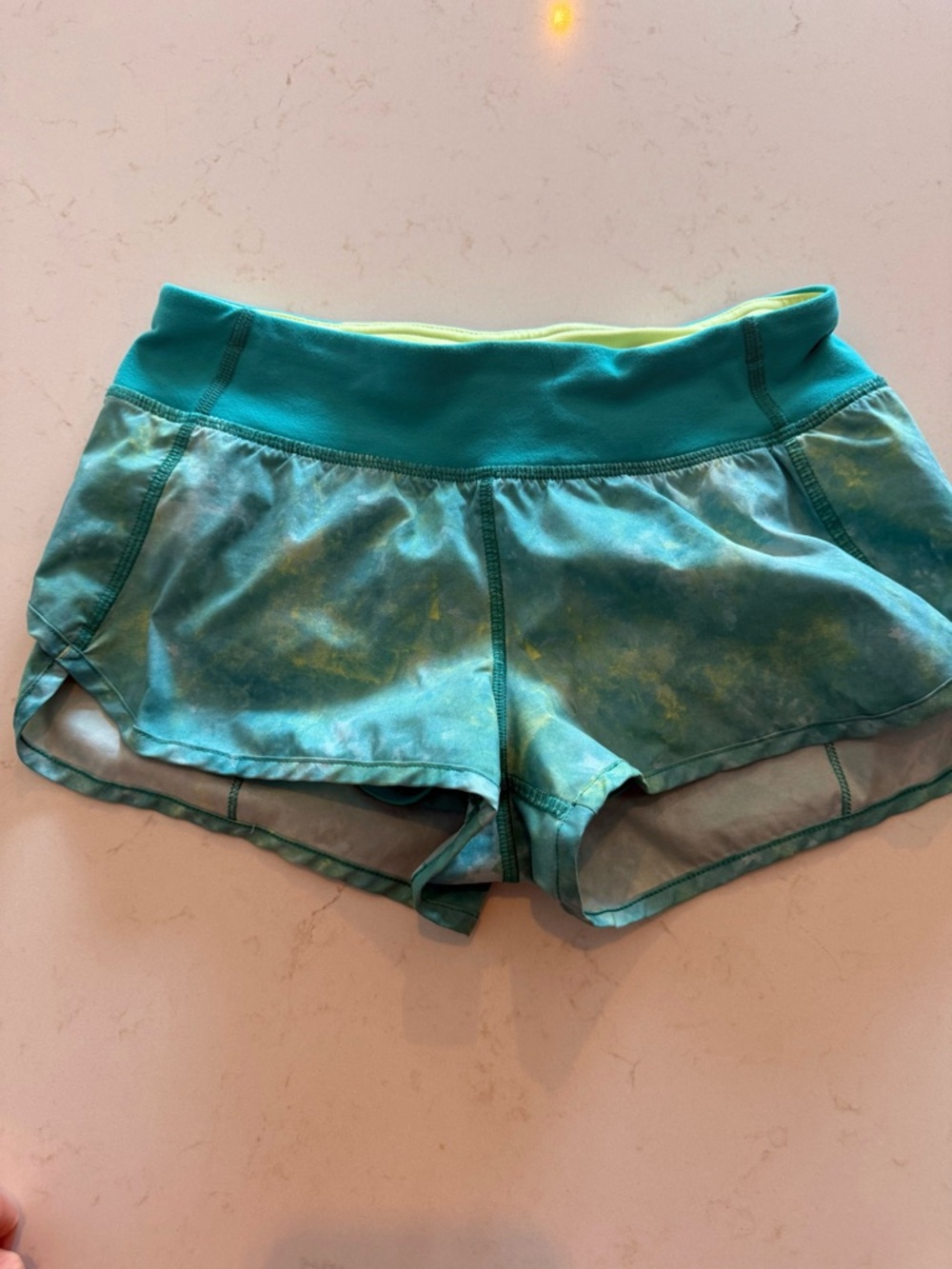 Ivivva Girls Teal Tie-Dye Athletic Shorts